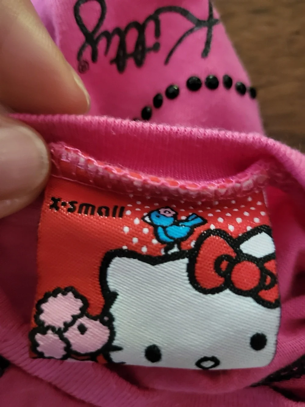Hello Kitty Sanrio Pink Rhinestone Dog Shirt XS Pet Tee